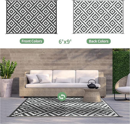 GENIMO Outdoor Rug for Patio Clearance, Reversible Plastic Camping Rugs - Image 4
