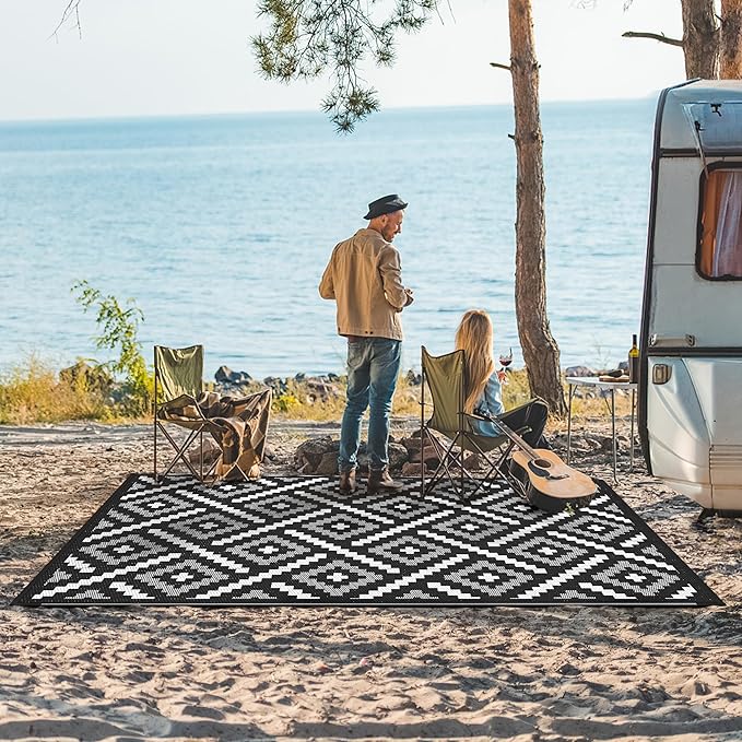 GENIMO Outdoor Rug for Patio Clearance, Reversible Plastic Straw Rugs for RV - Image 2