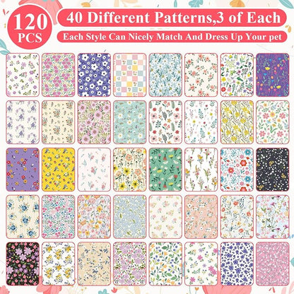 Reginary 120 Packs Spring Dog Bandanas Bulk Flower Dog Scarf Adjustable Holiday - Image 3