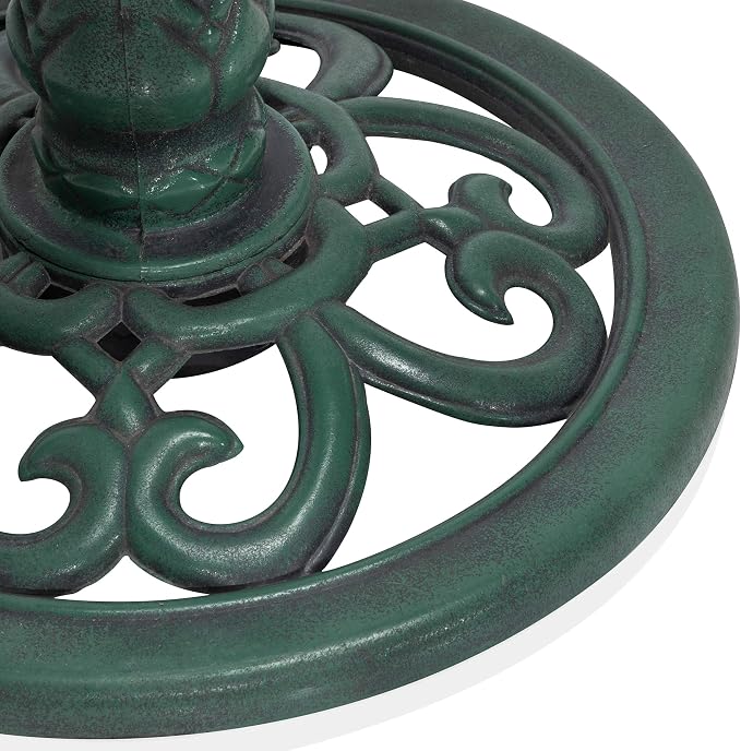 Alpine Corporation TEC116 Outdoor Aged Green Pedestal Birdbath - Image 11