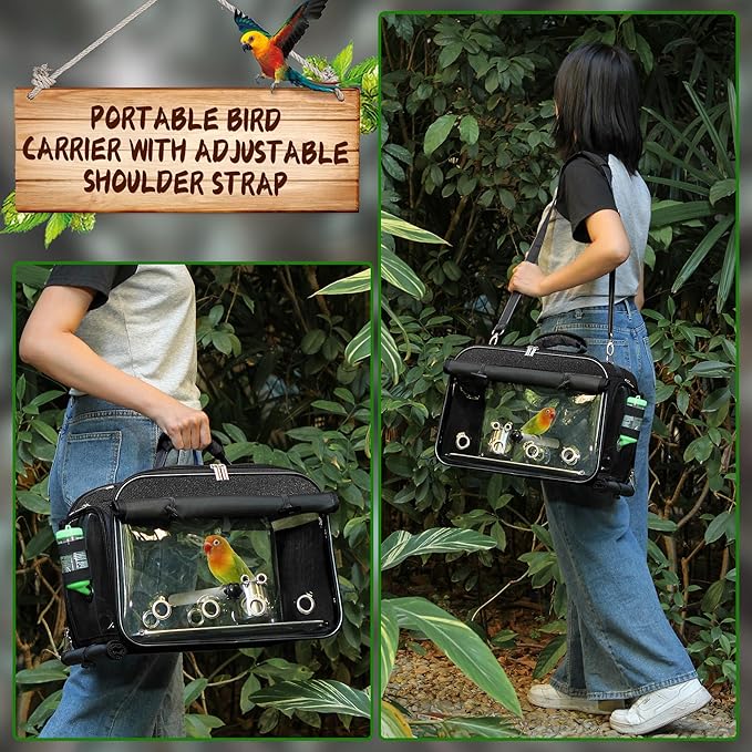 Suertree Bird Carrier Airline Approved, Bird Travel Cage - Image 4