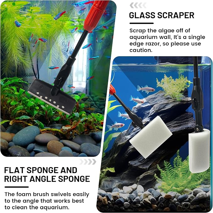 Aquarium Glass Cleaner, 7 in 1 Algae Remover - Image 5