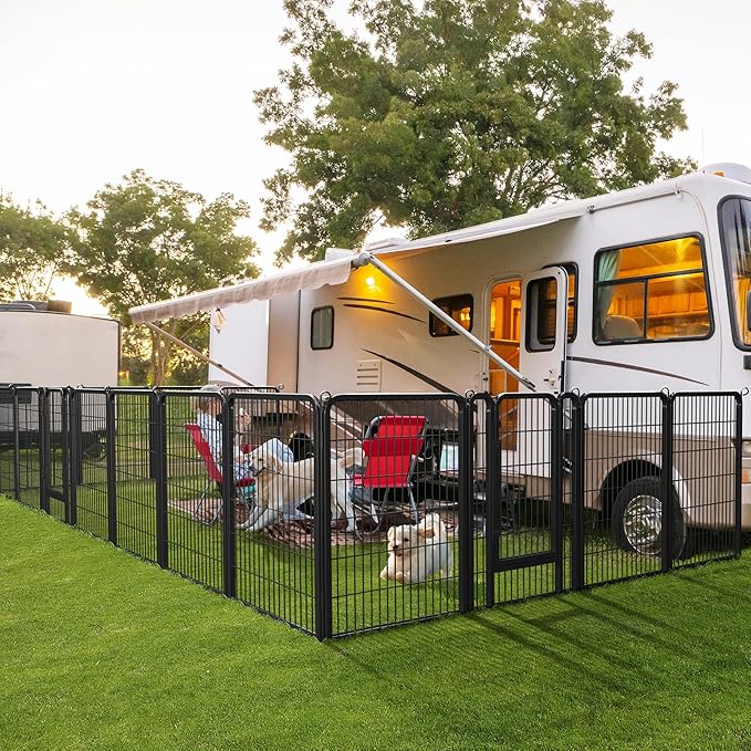Yaheetech Dog Playpen Outdoor, 40 inch 6 Panels Dog Pen Indoor Heavy Duty Puppy - Image 2