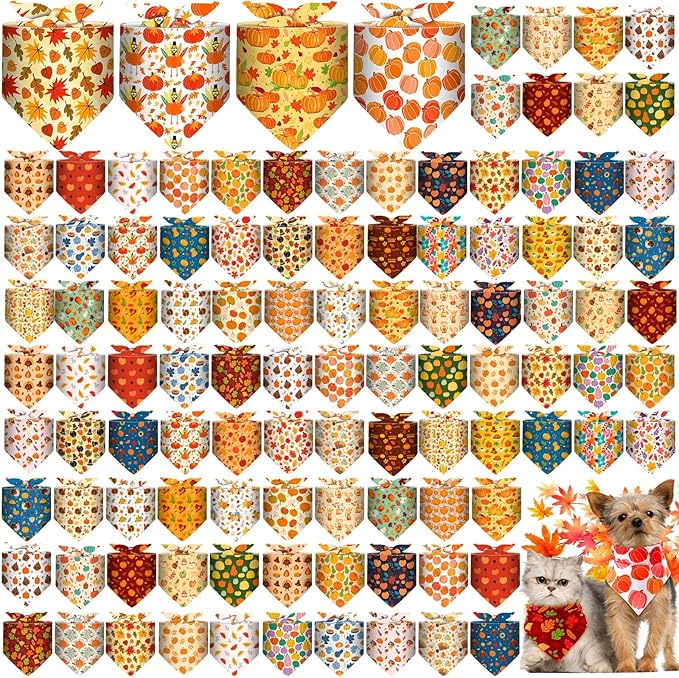 Amylove 120 Pcs St. Patrick's Day Dog Bandanas Bulk Holiday Triangle Dog Pack by Amylove