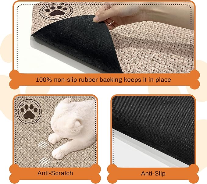 Pet Feeding Mat for Floors Waterproof Dog Mat for Food and Water Absorbent - Image 3