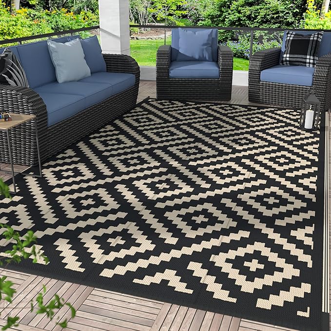 GENIMO Outdoor Rug for Patio Clearance, Reversible Plastic Camping Rugs by GENIMO