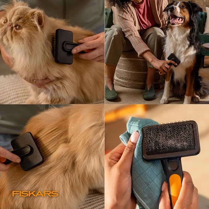 Fiskars Pet, Cat and Dog Brush, Fine Bristles & SoftGrip Handle - Image 10