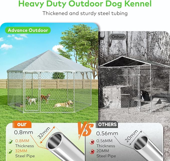 6.8x6.8 FT Large Outdoor Dog Kennel Outside - Image 2