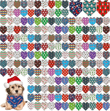 Aliceset 180 Pcs Christmas Dog Bandanas Bulk Christmas Bandanas by Aliceset