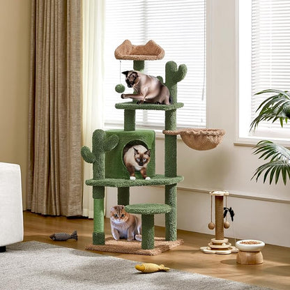 Yaheetech Cactus Cat Tree, 53.5in Cat Tower - Image 2