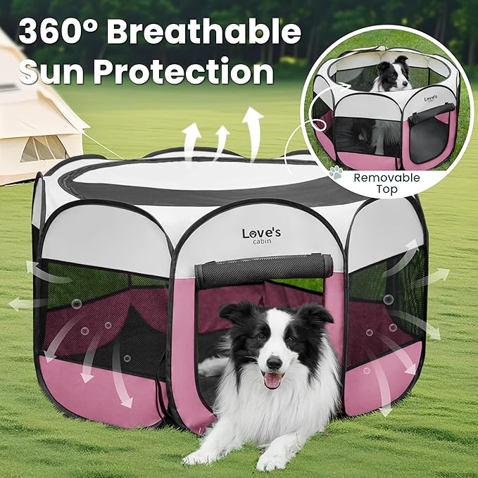 Love's cabin Pet Puppy Dog Playpen, Medium Dog Tent Crates Cage Indoor/Outdoor - Image 9