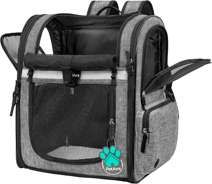 PetAmi Dog Backpack Carrier for Small Large Cat, Ventilated Pet Hiking Backpack - Image 8