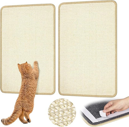 White Cat Scratching Mat Sisal, 2 Packs Sisal Fabric Large Cat Scratching Pad by GraciadecoStorage