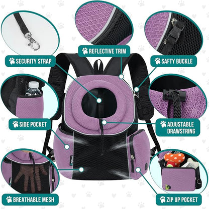 PetAmi Adjustable Cat & Dog Front Chest Carrier Backpack, Ventilated - Image 4