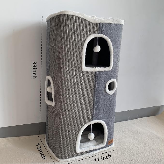 4-Level Cat House for Indoor Cats, Covered Cat Beds and Furniture - Image 5