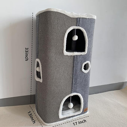 4-Level Cat House for Indoor Cats, Covered Cat Beds and Furniture - Image 5