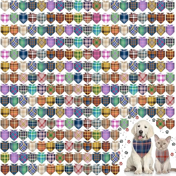 Aliceset 180 Pcs Dog Bandana Bulk Stripe Bandanas by Aliceset
