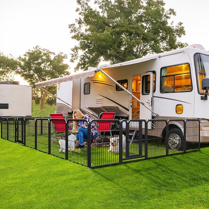 Yaheetech Dog Playpen Outdoor, 24 inch 32 Panels Dog Pen Indoor Heavy Duty - Image 2