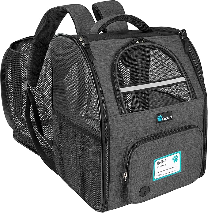 PetAmi Dog Cat Backpack Carrier, Expandable Pet Carrier Backpack by PetAmi