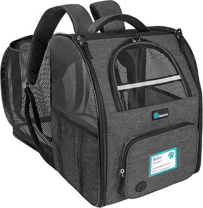 PetAmi Dog Cat Backpack Carrier, Expandable Pet Carrier Backpack by PetAmi
