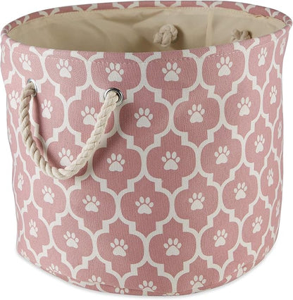Bone Dry Pet Storage Collection Lattice Paw Print, Small Round - Image 2