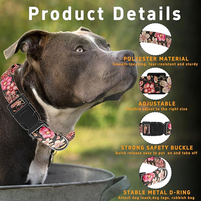 Dog Collar for Boys Girls, Flower Puppy Collar for Small Medium Large Dogs - Image 2