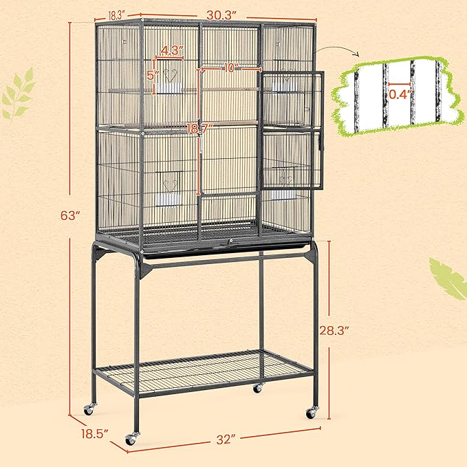 Yaheetech 63'' Detachable Parrot Cage - Image 2
