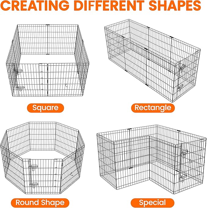 Yaheetech 30" High 8 Panel Foldable Metal Dog Exercise Pen Pet Playpen Dog - Image 8