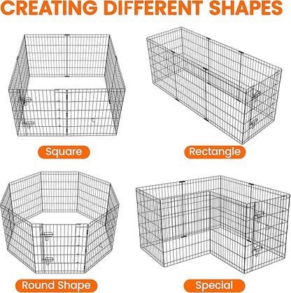 Yaheetech 30" High 8 Panel Foldable Metal Dog Exercise Pen Pet Playpen Dog - Image 8