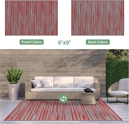GENIMO Outdoor Rug for Patio Clearance, Reversible Plastic Straw Rugs for RV - Image 2