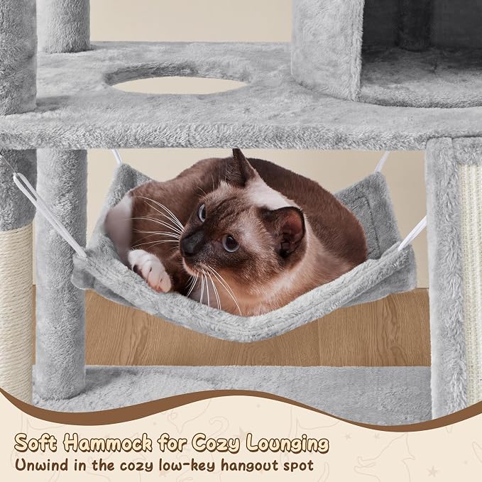Yaheetech 63.5in Multi-Level Cat Tree Tower Condo - Image 8