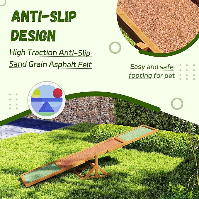 PawHut Wooden Dog Agility Seesaw - Image 4