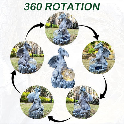Dragon Solar Garden Statues Outdoor Decoration - Image 4