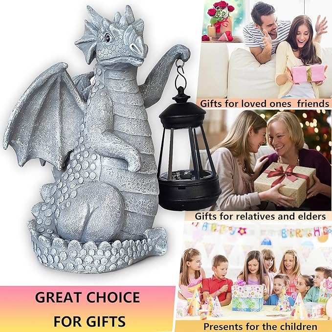 Dragon Solar Outdoor Garden Statue - Image 5