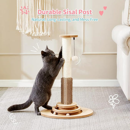 Made4Pets Cat Scratching Post, 4-in-1 Interactive Trackball Toys - Image 6