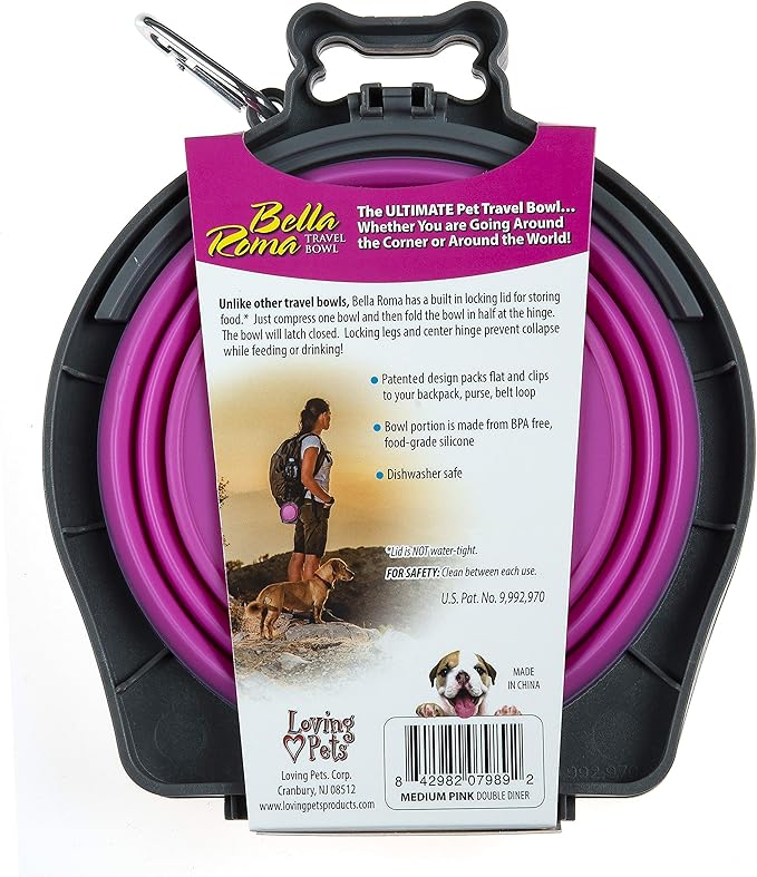 Loving Pets - Bella Roma Double Diner Portable Travel Dog Bowls Collapsible - Image 8