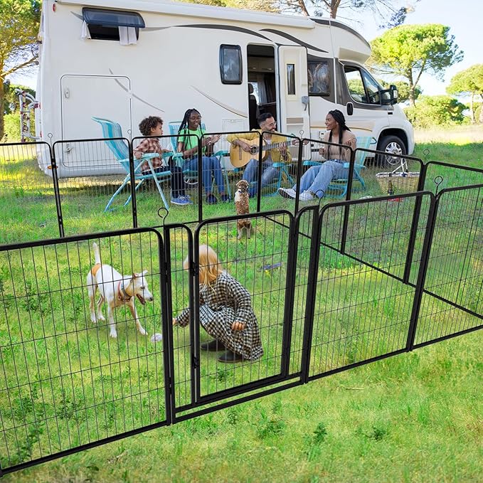 Dog Playpen Outdoor Extra Wide 12 Piece Panels Heavy Duty Anti-Rust - Image 5