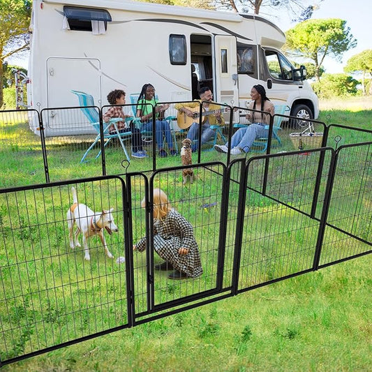 Dog Playpen Outdoor Extra Wide 12 Piece Panels Heavy Duty Dog Fence 47" Height - Image 2