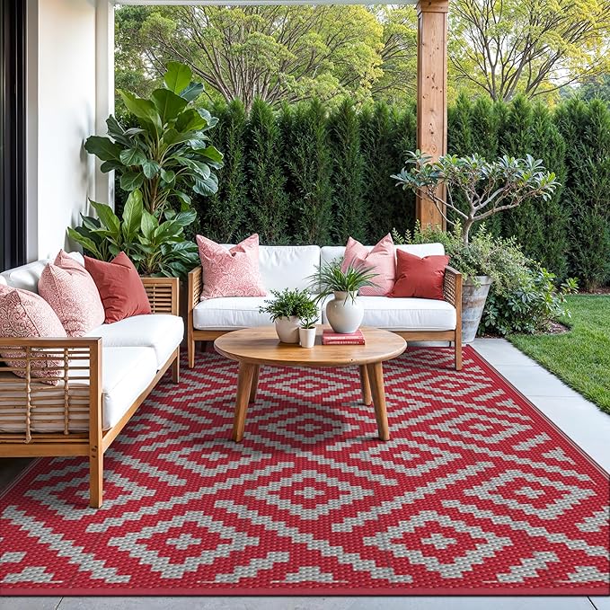 GENIMO Christmas Outdoor Rug for Patio Clearance, Lightweight Waterproof RV - Image 2