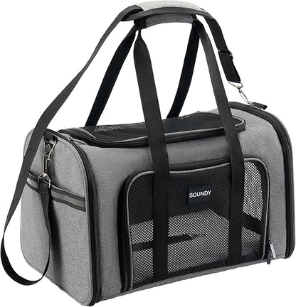Soundy Large Cat Carrier Dog Carrier Under 25 Lbs, Collapsible Ventilated by Soundy