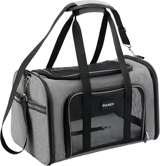 Soundy Large Cat Carrier Dog Carrier Under 25 Lbs, Collapsible Ventilated by Soundy