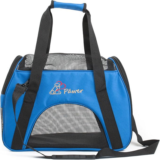 Pawer Soft-Sided Pet Carrier for Cat and Small Dog, Medium Size, Washable 600D by P%C3%84WER