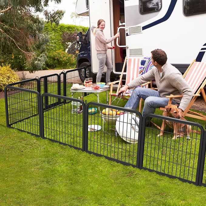 Yaheetech Dog Playpen Outdoor 24 inch 12 Panels Indoor Dog Fence Metal Dog Pen - Image 3