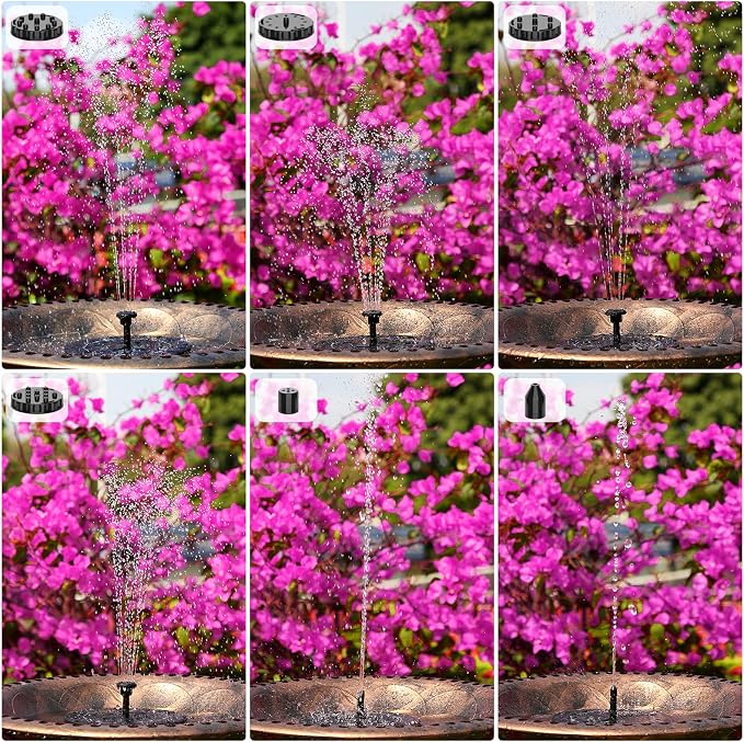 AISITIN Solar Fountain with 3.5 W Solar Panel, 1500 mAh Battery - Image 5