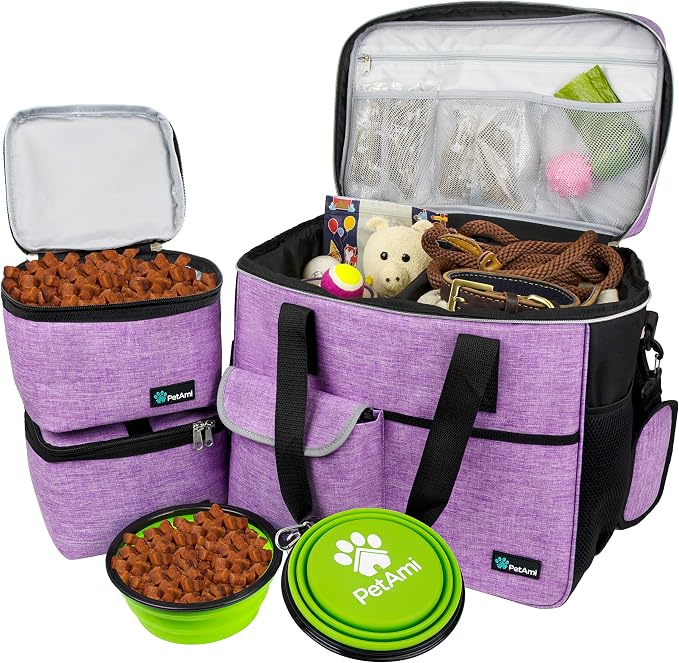 PetAmi Dog Travel Bag, Travel Pet Bag Organizer, Dog Food Travel Bag by PetAmi