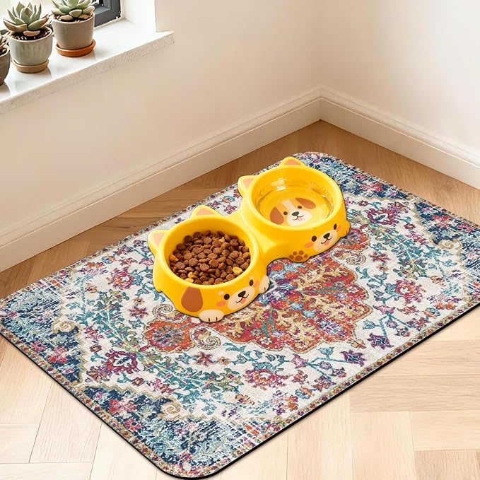 Pet Feeding Mat for Floors Waterproof Dog Mat for Food and Water Absorbent by Unknown