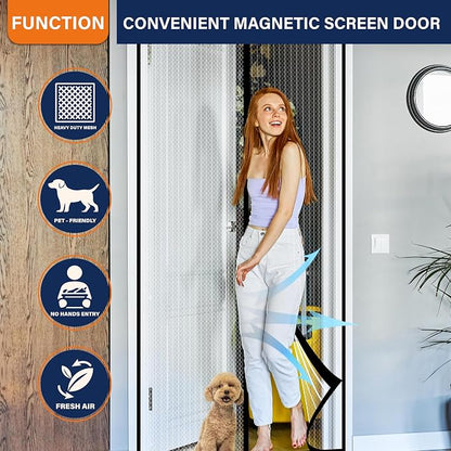 Magnetic Screen Door，Screen Door Mesh，Keep Bugs Out, Heavy-Duty Mesh Curtain - Image 5