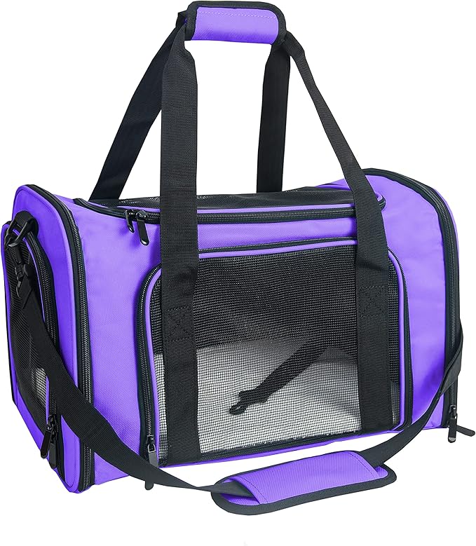 Soft Sided Carrier for Small Medium Cats Dogs, TSA Airline Approved Collapsible by NextFri
