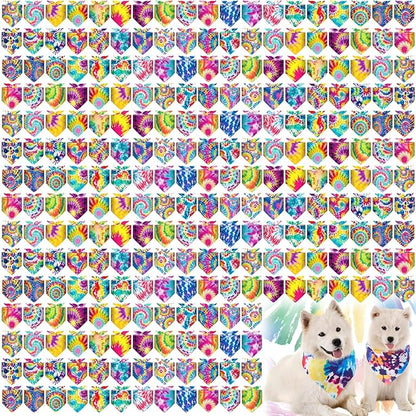 Aliceset 180 Pcs Tie Dye Dog Bandana Bulk Rainbow Bandanas by Aliceset
