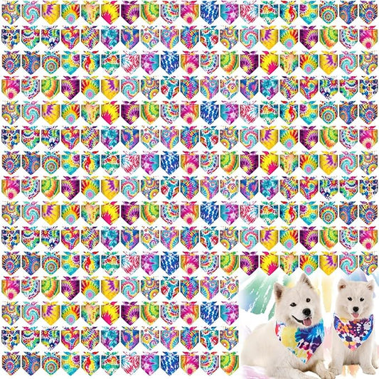 Aliceset 180 Pcs Tie Dye Dog Bandana Bulk Rainbow Bandanas by Aliceset